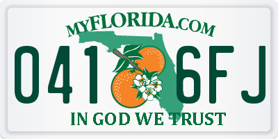 FL license plate 0416FJ