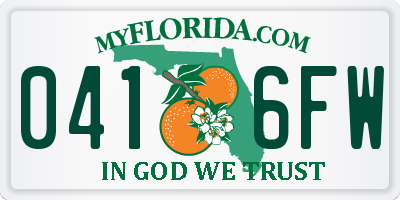 FL license plate 0416FW