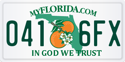 FL license plate 0416FX