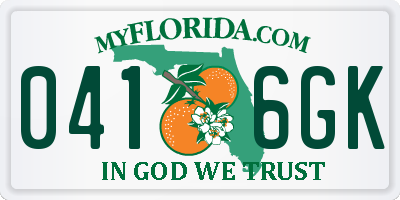 FL license plate 0416GK