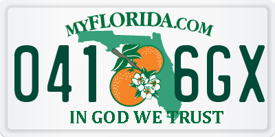 FL license plate 0416GX