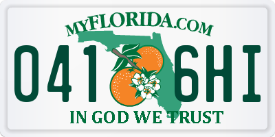 FL license plate 0416HI