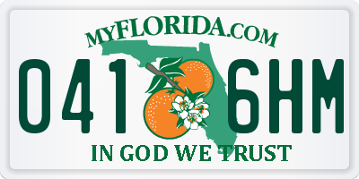 FL license plate 0416HM
