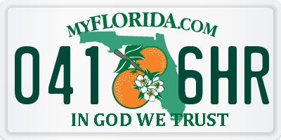 FL license plate 0416HR