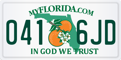 FL license plate 0416JD