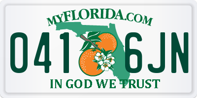FL license plate 0416JN