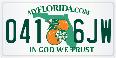 FL license plate 0416JW