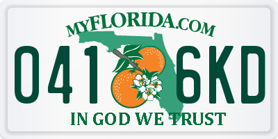 FL license plate 0416KD