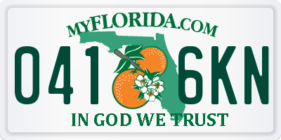 FL license plate 0416KN
