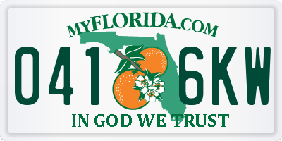 FL license plate 0416KW