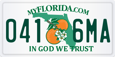 FL license plate 0416MA