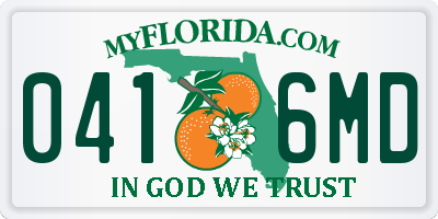 FL license plate 0416MD