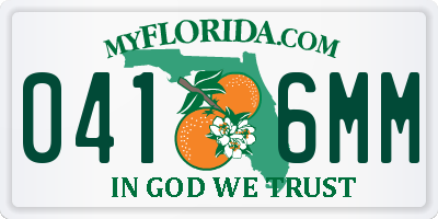 FL license plate 0416MM
