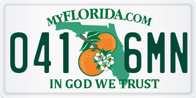 FL license plate 0416MN