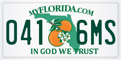 FL license plate 0416MS