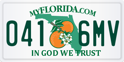 FL license plate 0416MV