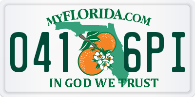 FL license plate 0416PI