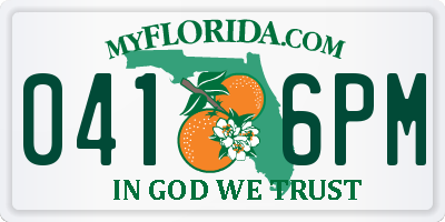 FL license plate 0416PM