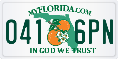 FL license plate 0416PN