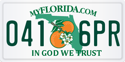 FL license plate 0416PR