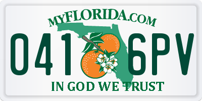 FL license plate 0416PV