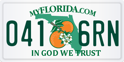 FL license plate 0416RN