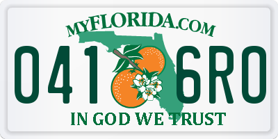 FL license plate 0416RO