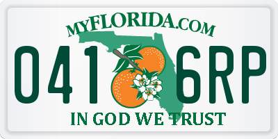 FL license plate 0416RP