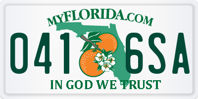 FL license plate 0416SA