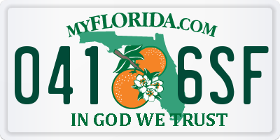 FL license plate 0416SF