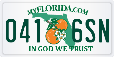 FL license plate 0416SN