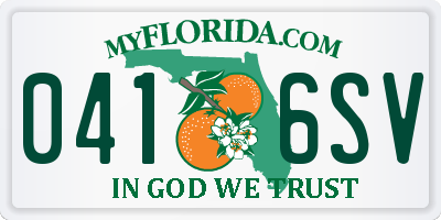 FL license plate 0416SV