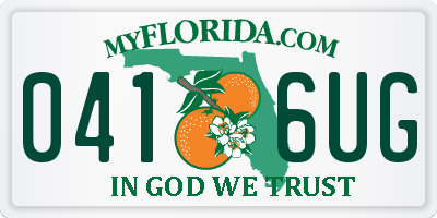 FL license plate 0416UG