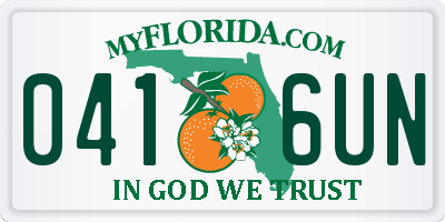 FL license plate 0416UN