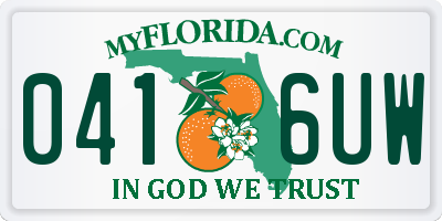 FL license plate 0416UW