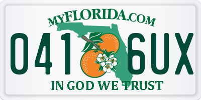FL license plate 0416UX