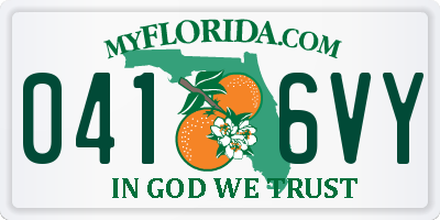 FL license plate 0416VY
