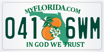 FL license plate 0416WM