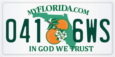 FL license plate 0416WS