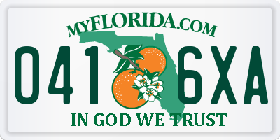 FL license plate 0416XA