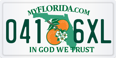 FL license plate 0416XL
