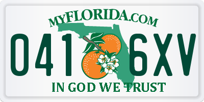 FL license plate 0416XV