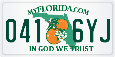 FL license plate 0416YJ