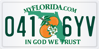 FL license plate 0416YV
