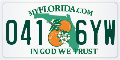 FL license plate 0416YW