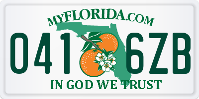 FL license plate 0416ZB