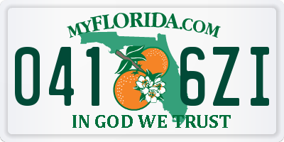 FL license plate 0416ZI