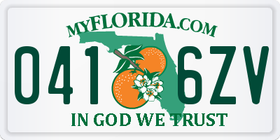 FL license plate 0416ZV