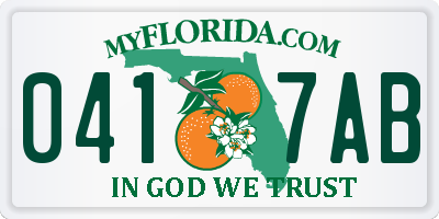 FL license plate 0417AB