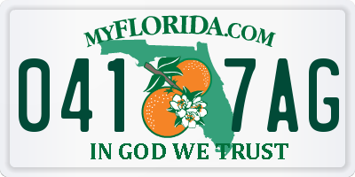 FL license plate 0417AG